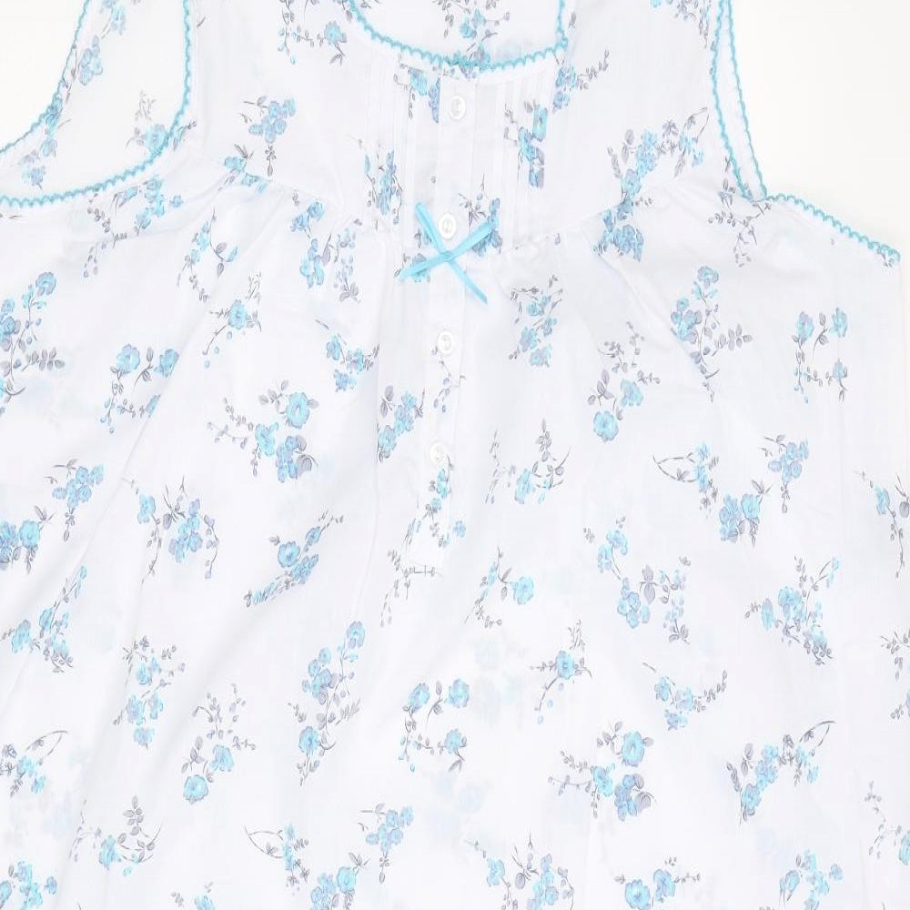 Lady olga Womens White Floral  Top Nightshirt Size 16