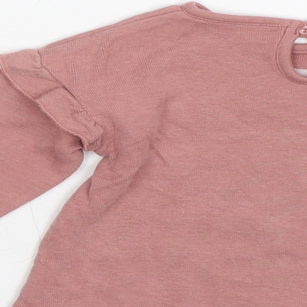 George Girls Pink Floral  Basic T-Shirt Size 3-6 Months