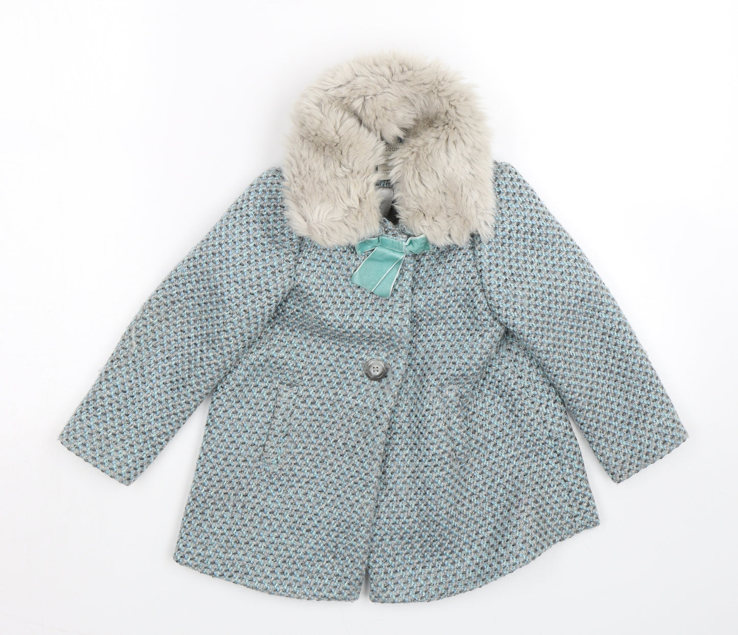 Monsoon Girls Blue   Overcoat Coat Size 18-24 Months
