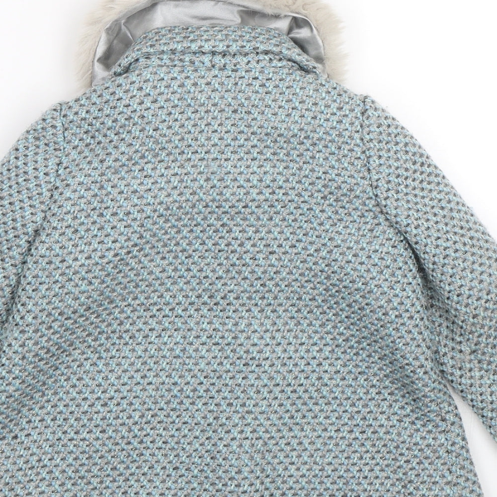 Monsoon Girls Blue   Overcoat Coat Size 18-24 Months