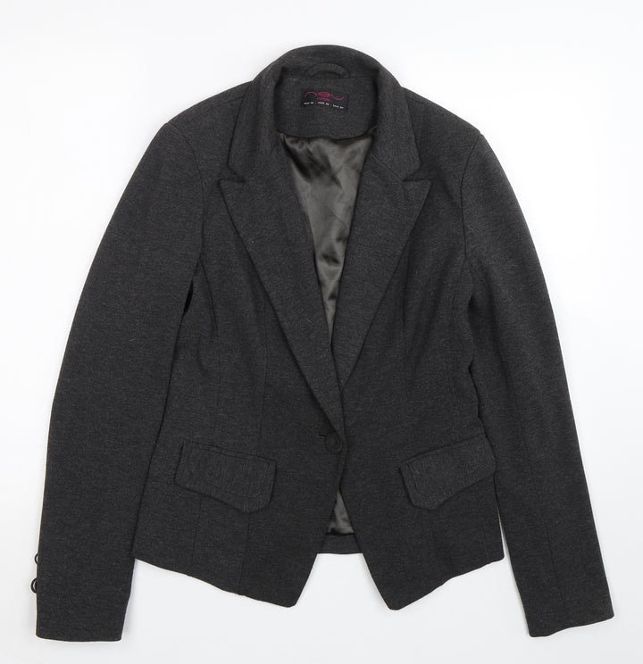 New Look Womens Grey Jacket Suit Size 12