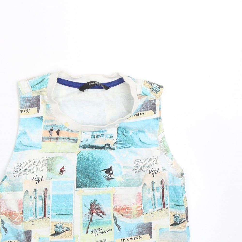 George Boys Multicoloured   Basic Tank Size 6-7 Years  - Surf