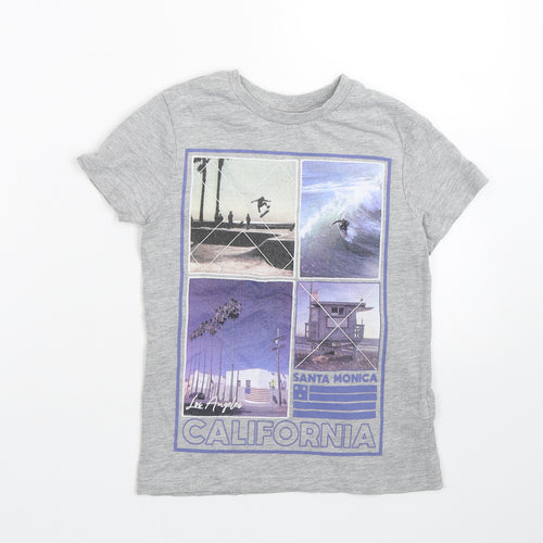 M&S Boys Grey   Basic T-Shirt Size 6-7 Years
