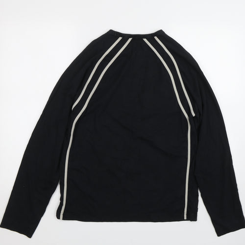 NEXT Mens Black Striped   T-Shirt Size S