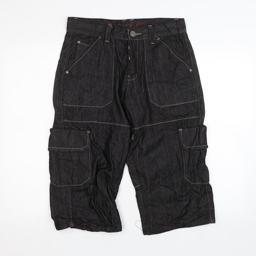 Denim co Mens Black  Denim Cargo Shorts Size 32