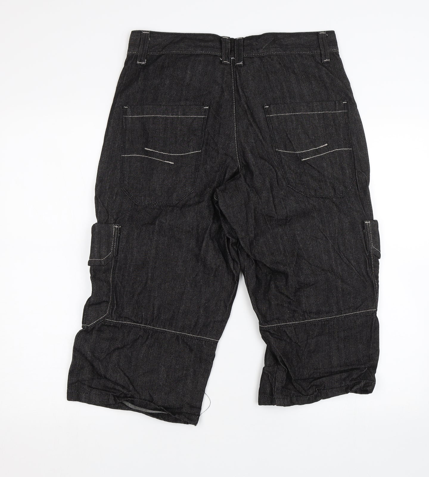 Denim co Mens Black  Denim Cargo Shorts Size 32