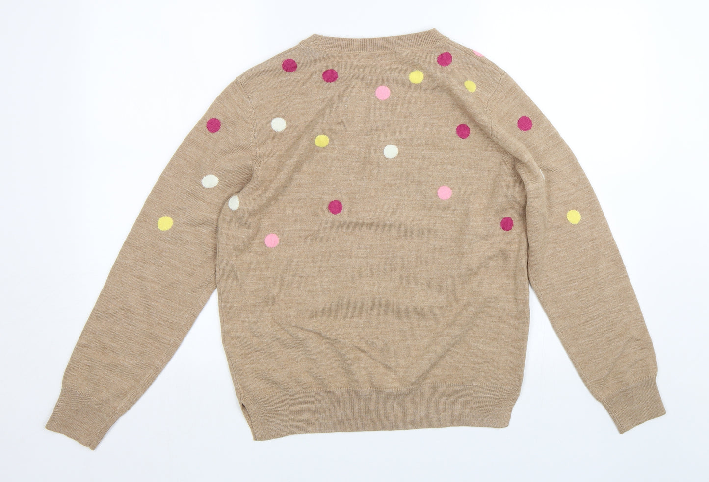 M&S Womens Brown Polka Dot  Pullover Jumper Size 12