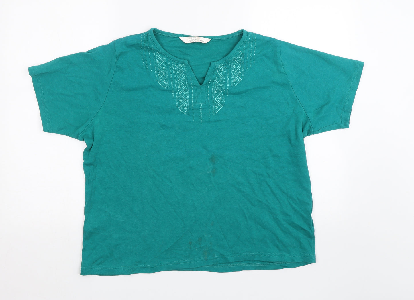 Honor Milburn Womens Green   Basic T-Shirt Size 18