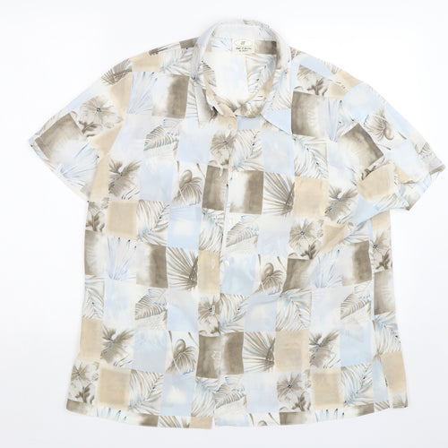 JF Womens Blue Check  Basic Button-Up Size 16  - Plants