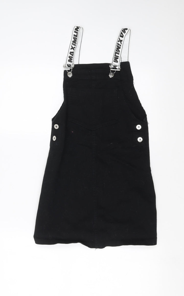 Divided by H&M Womens Black Pinafore/Dungaree Dress Size 4