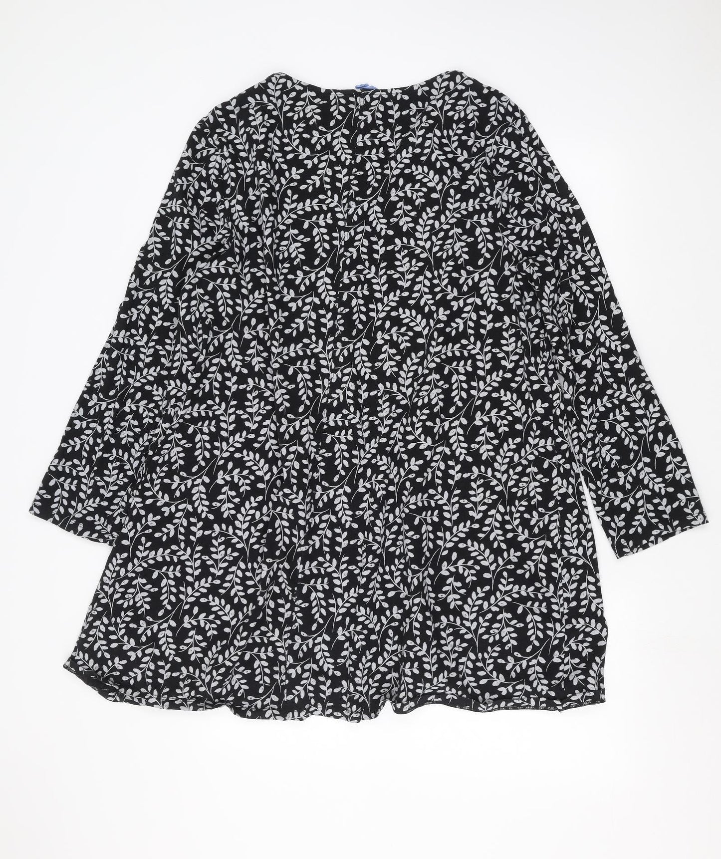 Seasalt cornwall Womens Black Floral  T-Shirt Dress  Size 20