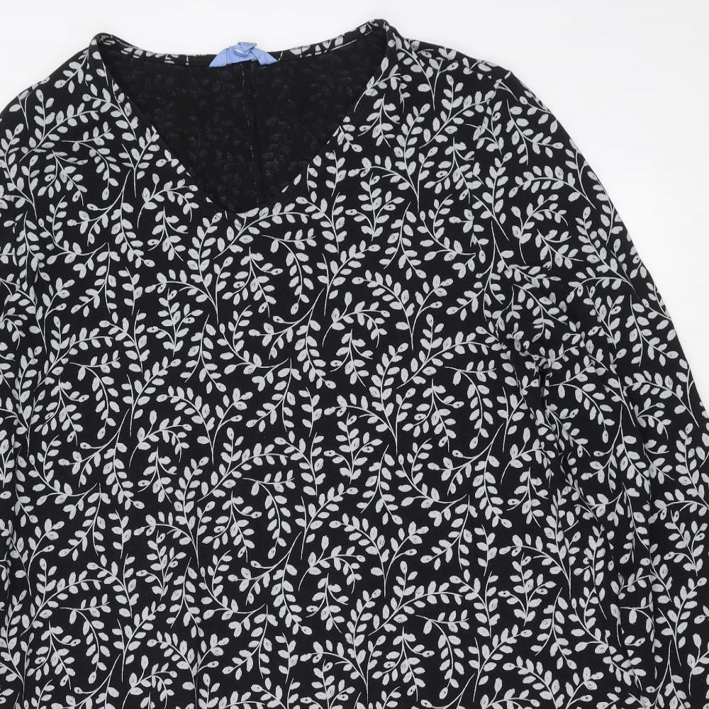 Seasalt cornwall Womens Black Floral  T-Shirt Dress  Size 20