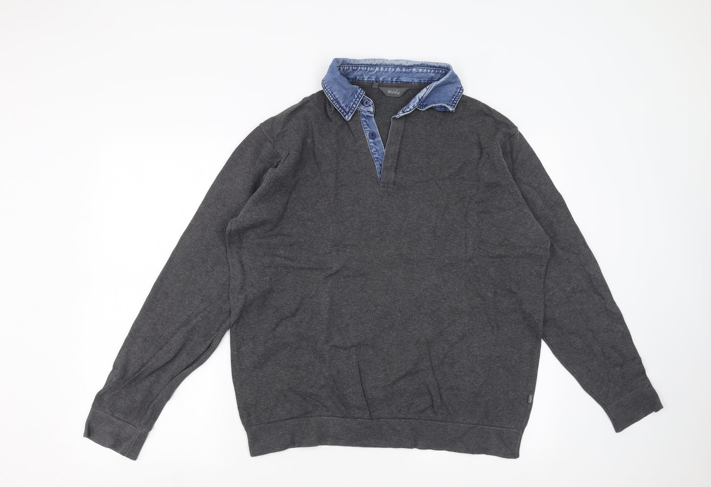 Wolsey Mens Grey  Knit Pullover Jumper Size M