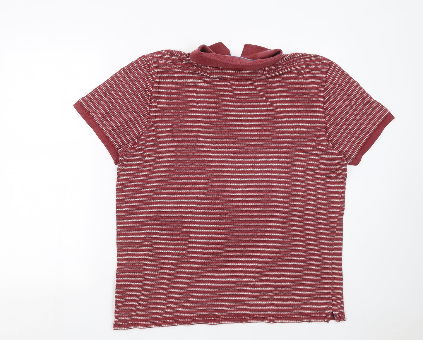 Army & Navy Mens Red Striped   Polo Size L