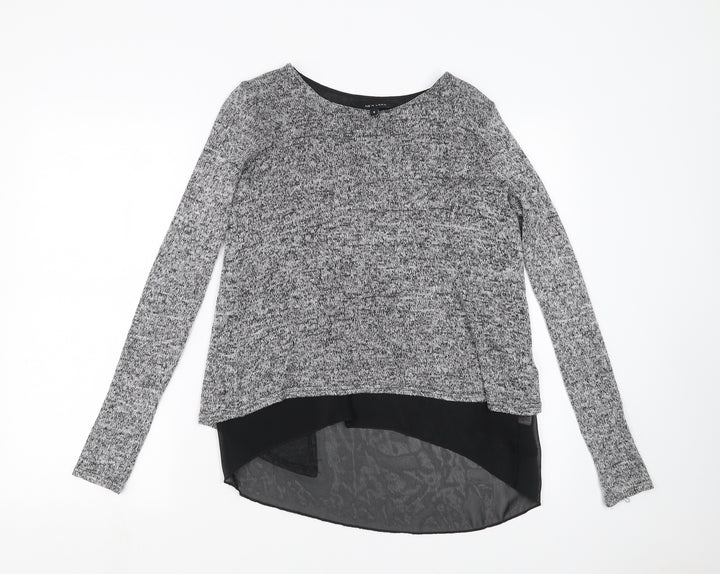 New Look Womens Grey Knit Pullover Jumper Size S