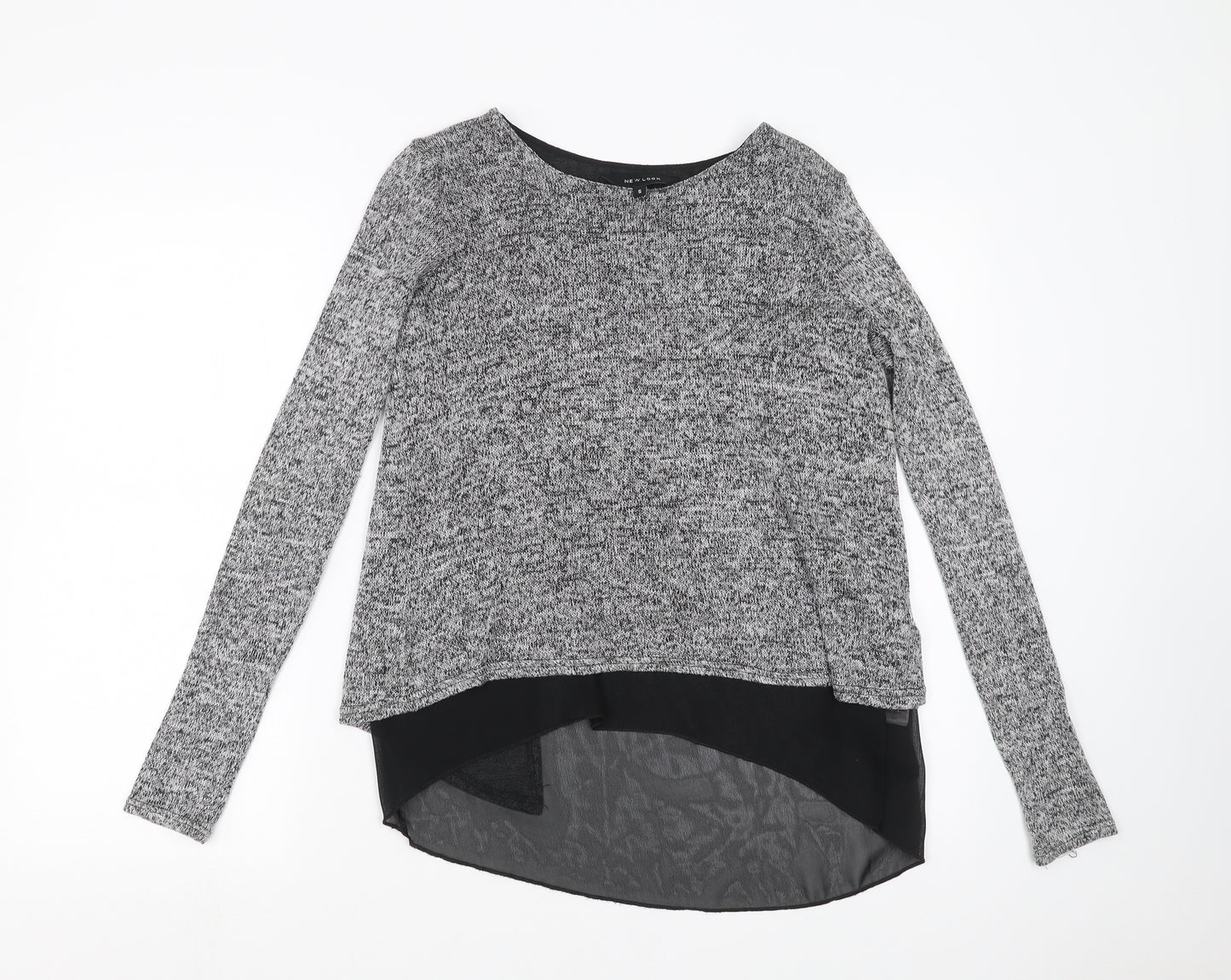 New Look Womens Grey  Knit Pullover Jumper Size S