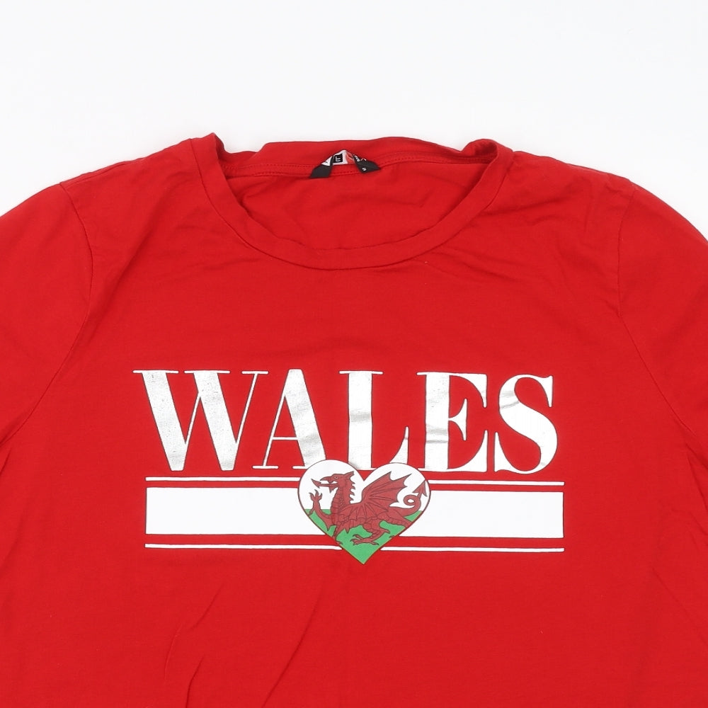 F&F Womens Red   Basic T-Shirt Size 20  - Wales