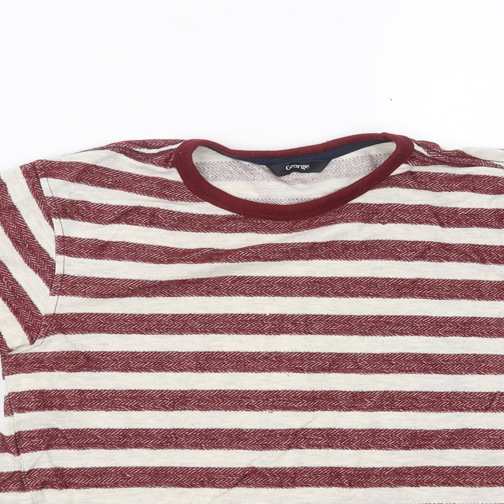 George Boys Red Striped  Basic T-Shirt Size 13-14 Years