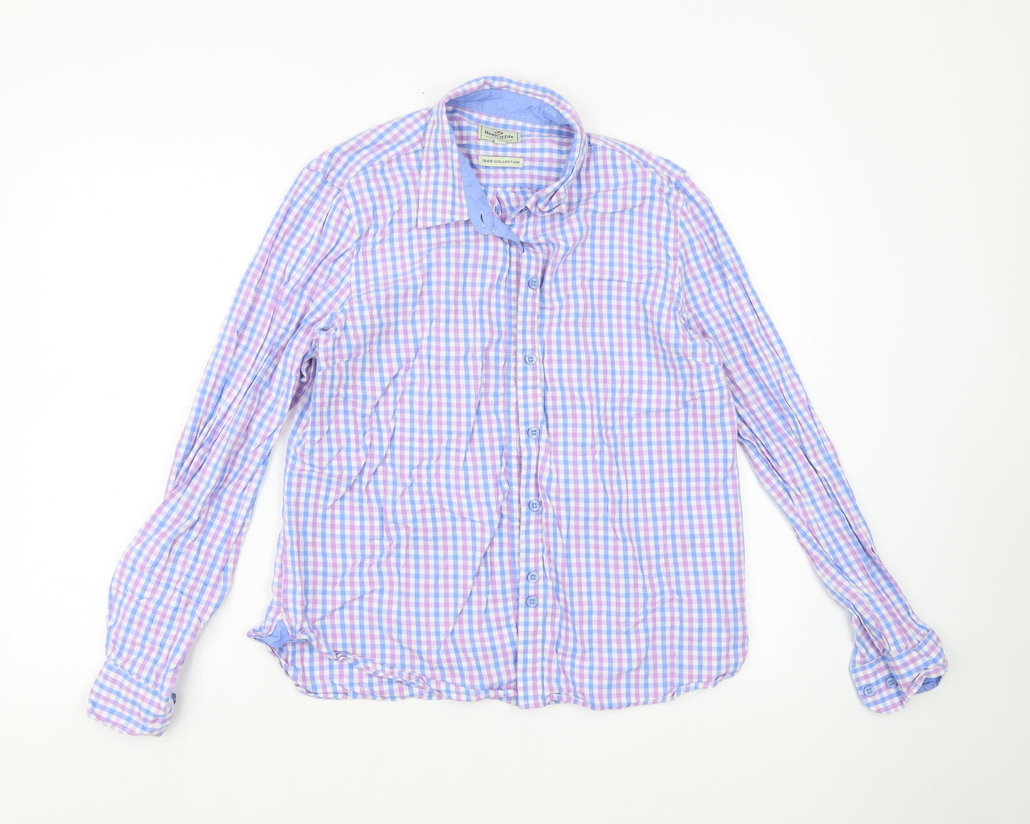 Hoggs of Fife Womens Purple Check  Basic Button-Up Size 16