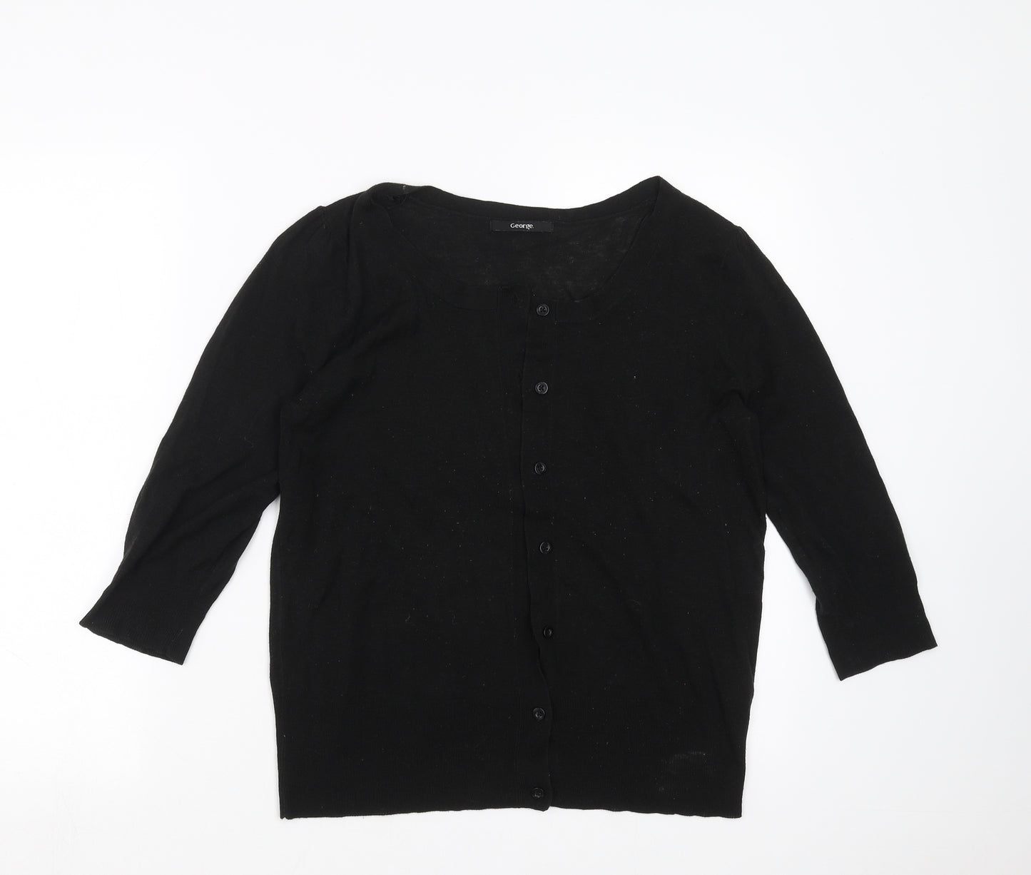 George Womens Black  Knit Cardigan Jumper Size 16