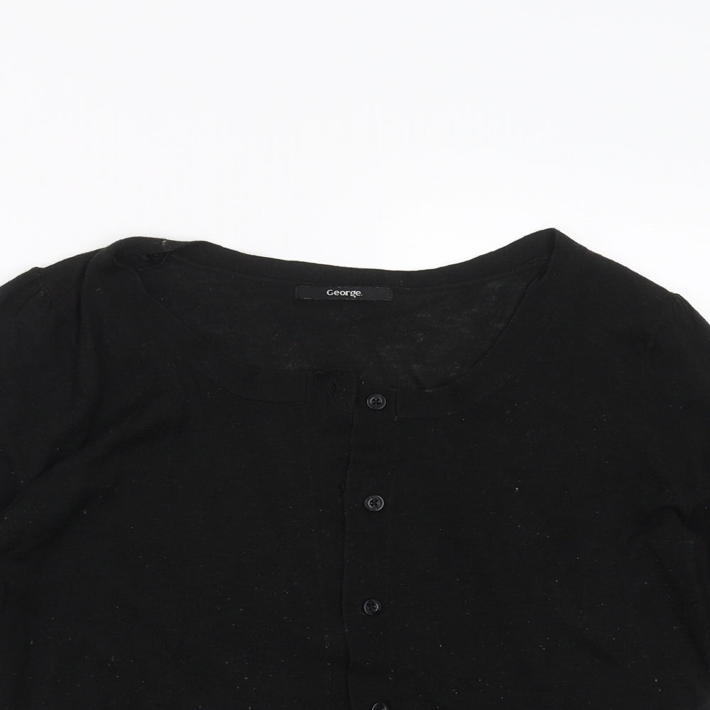 George Womens Black  Knit Cardigan Jumper Size 16