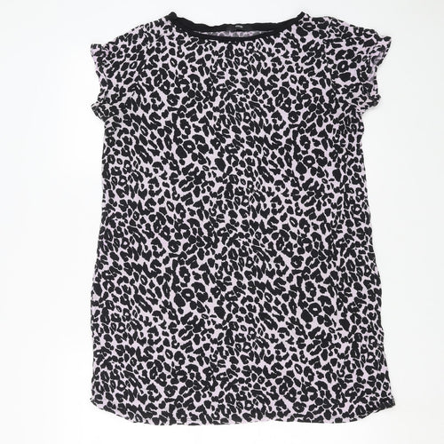 George Womens Purple Animal Print  Basic T-Shirt Size 18
