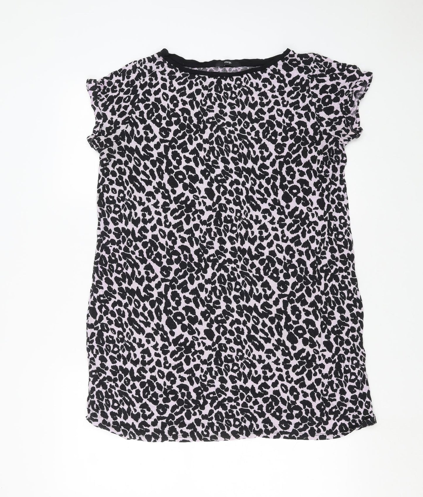 George Womens Purple Animal Print  Basic T-Shirt Size 18