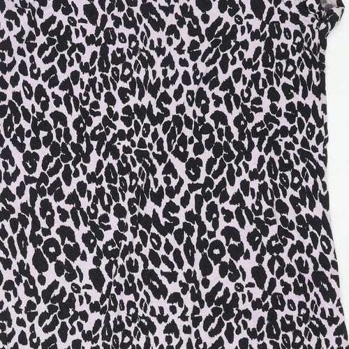 George Womens Purple Animal Print  Basic T-Shirt Size 18
