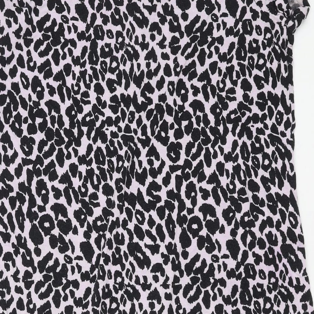 George Womens Purple Animal Print  Basic T-Shirt Size 18