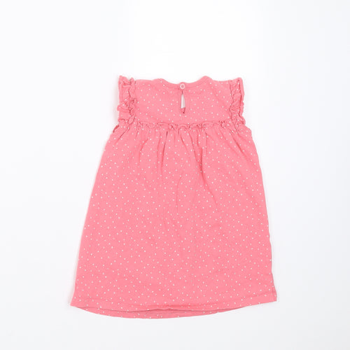 George Girls Pink Polka Dot  T-Shirt Dress  Size 12-18 Months