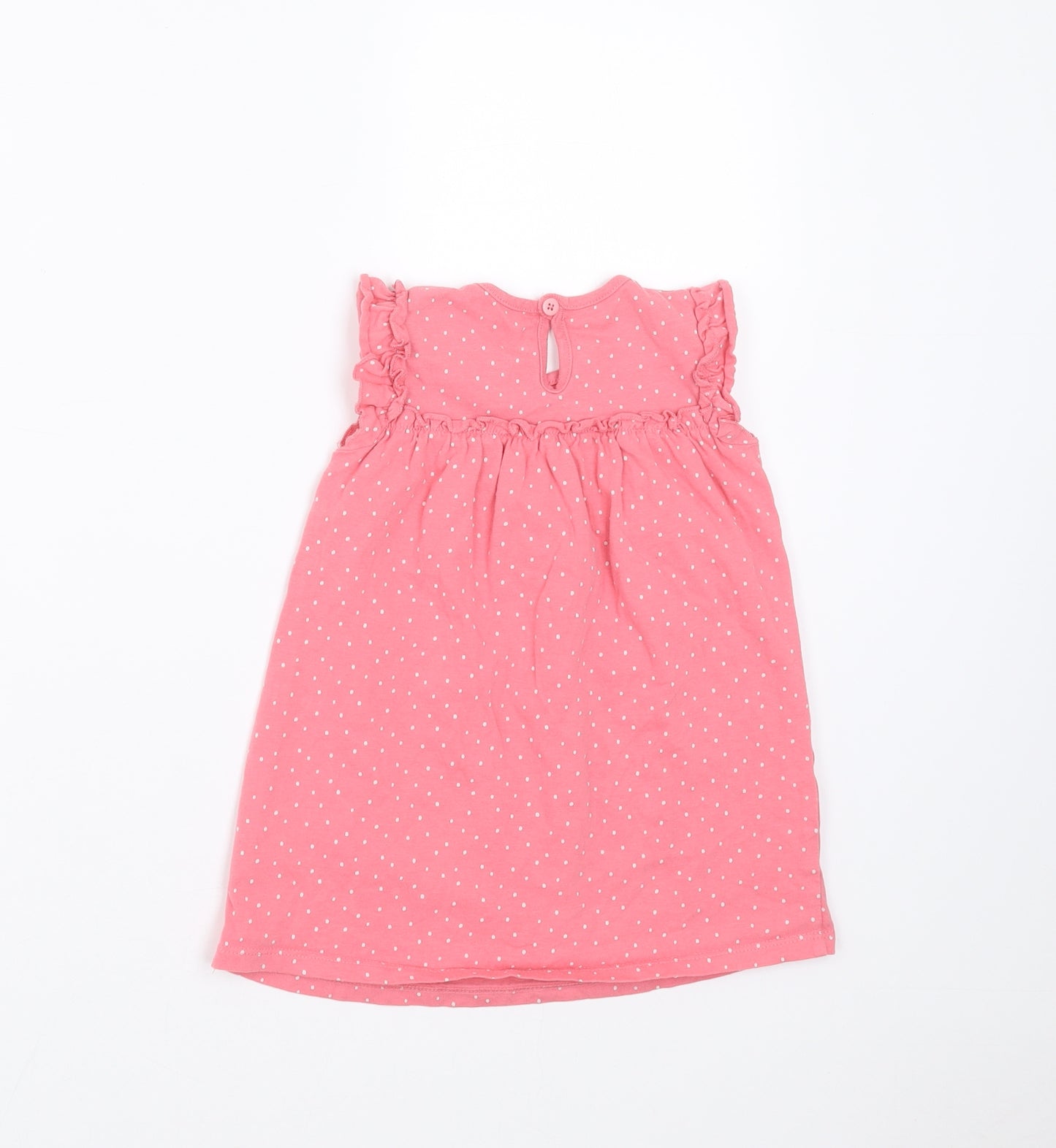 George Girls Pink Polka Dot  T-Shirt Dress  Size 12-18 Months