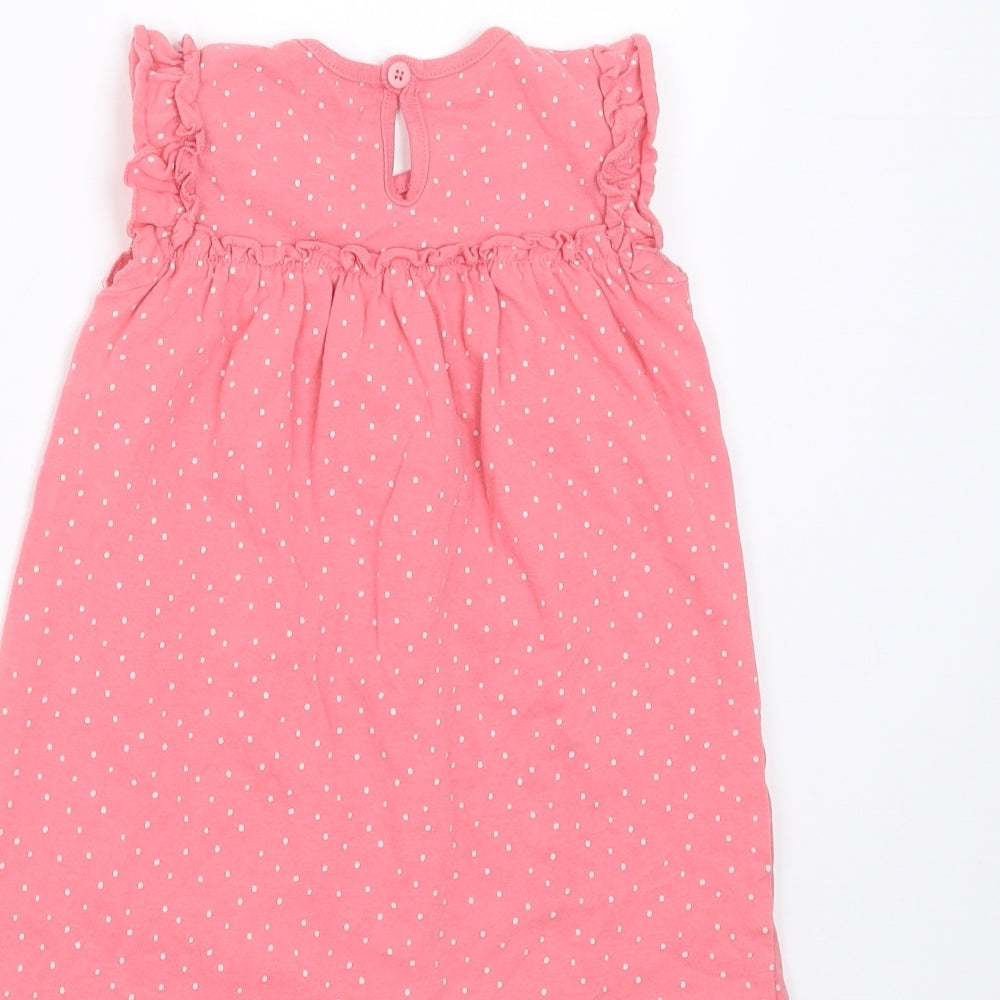 George Girls Pink Polka Dot  T-Shirt Dress  Size 12-18 Months