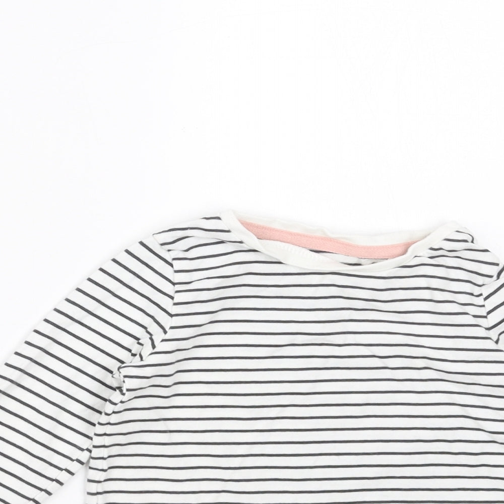TU Girls White Striped  Basic T-Shirt Size 12-18 Months