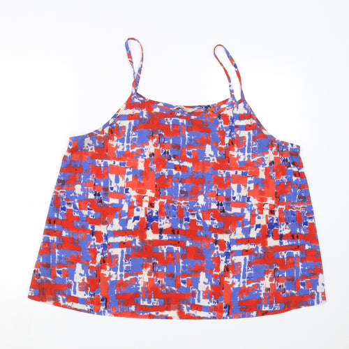 Peacocks Womens Blue Geometric  Camisole Blouse Size 20