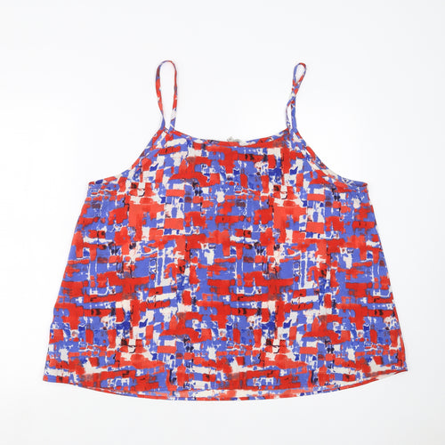Peacocks Womens Blue Geometric  Camisole Blouse Size 20