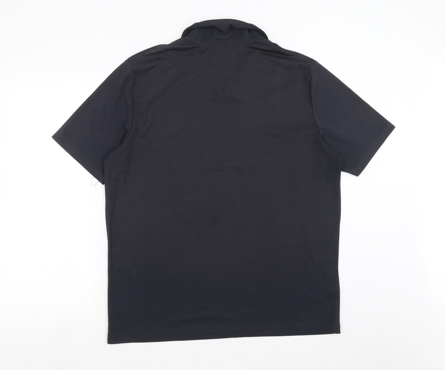 George Mens Grey Check   Polo Size L