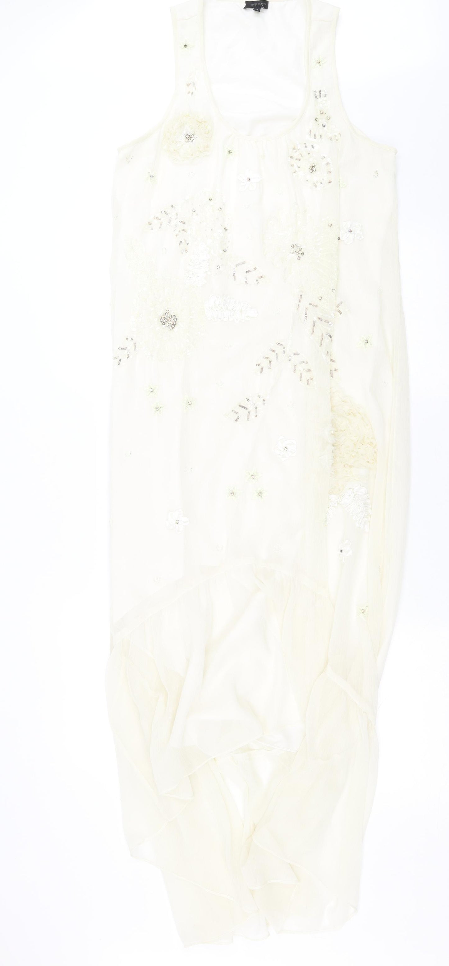 River Island Womens Ivory Floral  Maxi  Size 14  - beaded