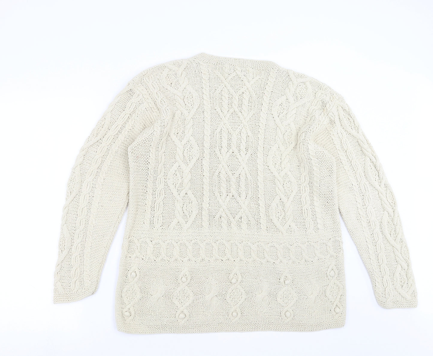 Jumper Womens Beige Geometric Knit Pullover Jumper Size S