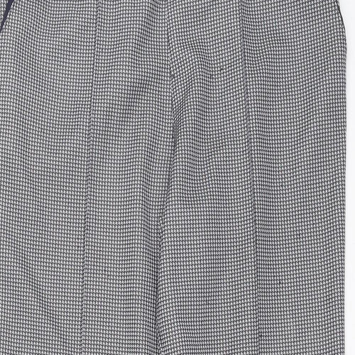 Marks and Spencer Womens Blue Houndstooth  Trousers  Size 14 L26 in