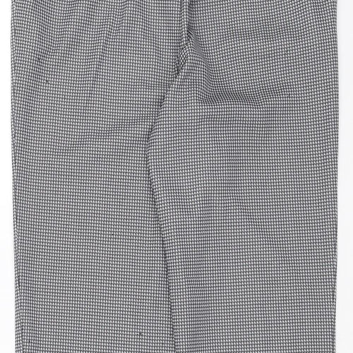 Marks and Spencer Womens Blue Houndstooth  Trousers  Size 14 L26 in