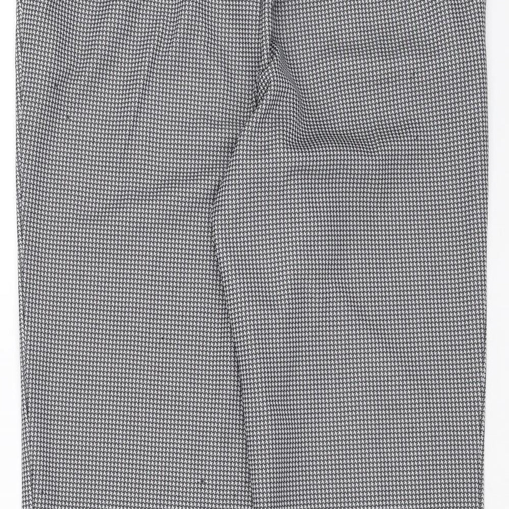 Marks and Spencer Womens Blue Houndstooth  Trousers  Size 14 L26 in