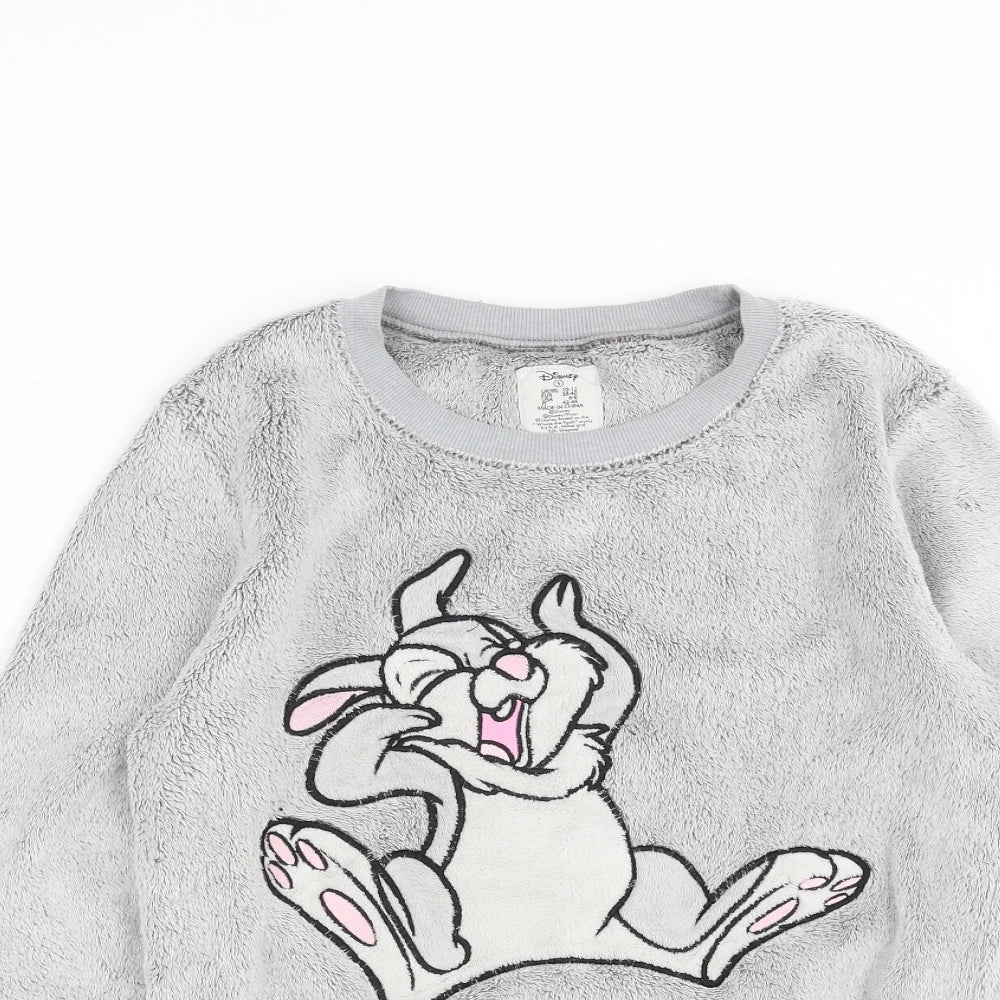 Primark Womens Grey Solid  Top Pyjama Top Size S  - DISNEY