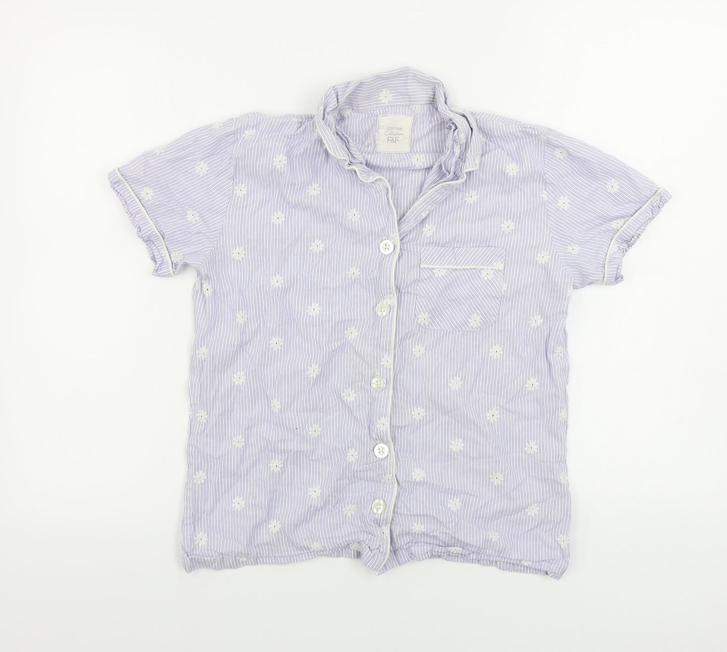F&F  Womens Black Floral  Basic Button-Up Size 6
