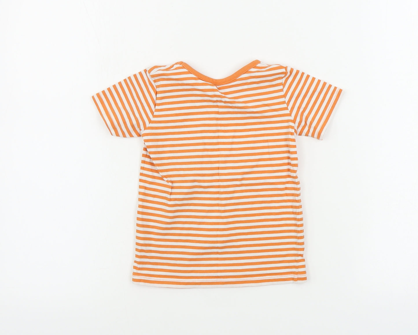 George  Boys Orange Striped  Basic T-Shirt Size 12-18 Months