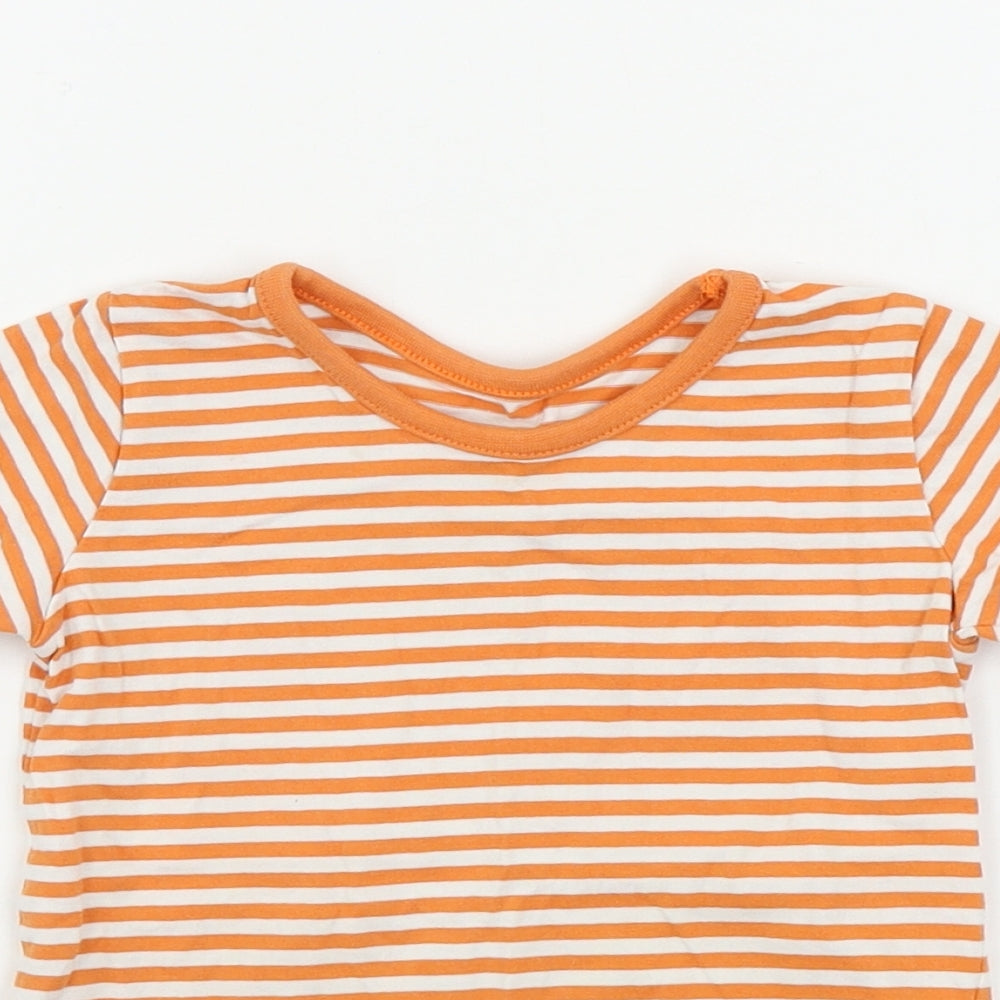 George  Boys Orange Striped  Basic T-Shirt Size 12-18 Months