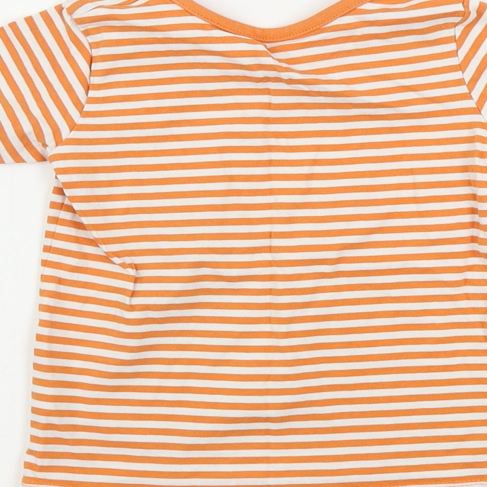 George  Boys Orange Striped  Basic T-Shirt Size 12-18 Months