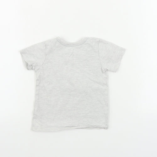 George Boys Grey   Basic T-Shirt Size 12-18 Months  - Dinosaur print