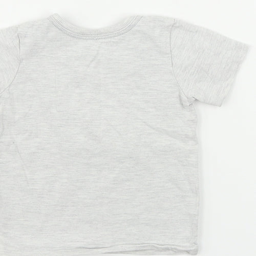 George Boys Grey   Basic T-Shirt Size 12-18 Months  - Dinosaur print