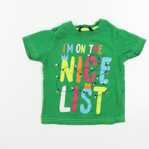 George  Boys Grey   Basic T-Shirt Size 12-18 Months  - Christmas T Shirt