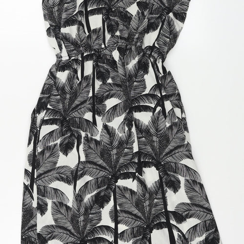 H&M  Womens White Floral  A-Line  Size 8
